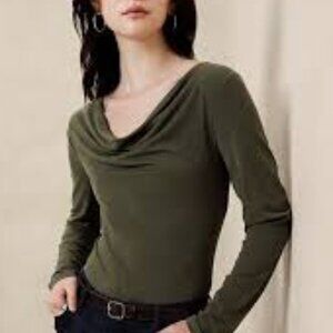 Women's Mossimo Ribbed Scoop Neck Long Sleeved Top